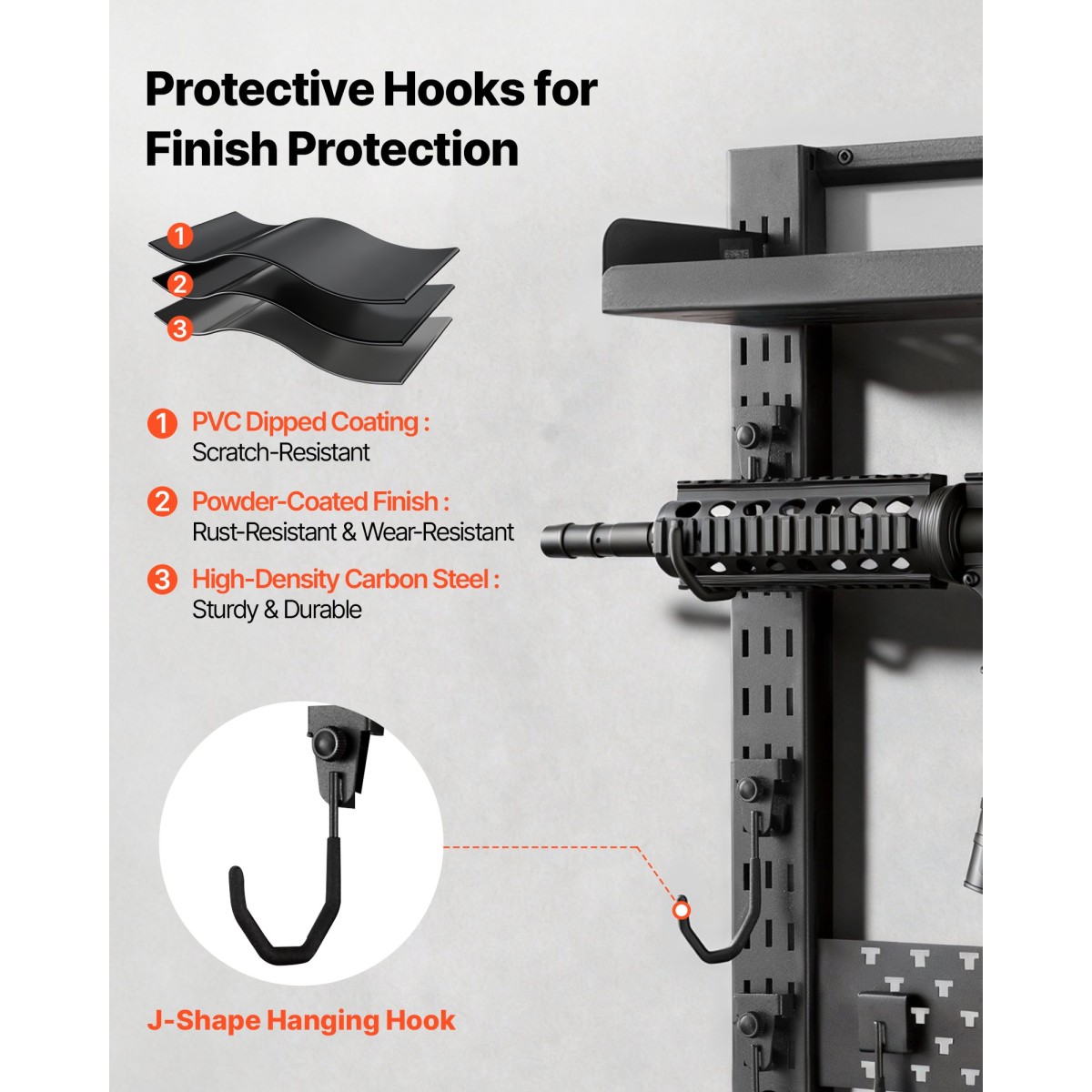 Βάση τοίχου VEVOR Gun Rack, Heavy Duty Steel, Indoor Rifle Shotgun Rack with Magazine Holt, Panel MOLLE, Gun Accessories Display Storage Storage, Hold μέχρι 5 τουφέκια ή κυνηγετικά όπλα, για τακτικό εξοπλισμό