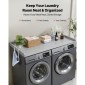 Πάγκος VEVOR Washer Dryer, 137 x 69,9 cm Ξύλινο κάλυμμα πλυντηρίου και στεγνωτηρίου με άκρο & 2 γάντζους, αδιάβροχο κάλυμμα πλυντηρίου για ντουλάπα ρούχων Οργάνωση και αποθήκευση πάγκου, γκρι
