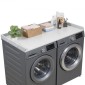 Πάγκος VEVOR Washer Dryer, 137 x 69,9 cm Ξύλινο κάλυμμα πλυντηρίου και στεγνωτηρίου με άκρο & 2 γάντζους, αδιάβροχο κάλυμμα πλυντηρίου για ντουλάπα ρούχων Οργάνωση και αποθήκευση πάγκου, γκρι