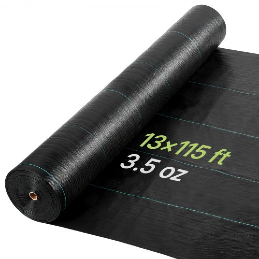 VEVOR Weed Barrier Fabric Heavy Duty, 4x35.1m 99.2g Landscape Fabric, Woven Weed Blocker Fabrics, Garden Fabrics Weeds Barrier, Weeds Control Ground Cover, Geotextile Webbing, Gardening Mat, Black