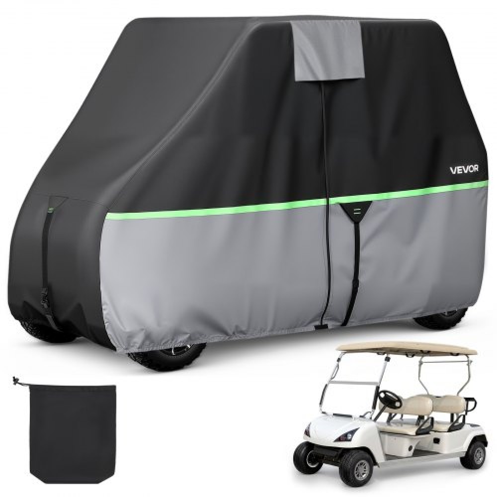 Κάλυμμα VEVOR Golf Cart, Full Coverage 2+2/4 Passenger Golf Cart, 600D αδιάβροχο Oxford Fabric Club Car Cover που ταιριάζει στα περισσότερα Carts Club Car, Yamaha, EZGO, Honda, PU Coating & Three Zipper Doors
