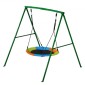 Σετ κούνιας VEVOR για πίσω αυλή, 100 εκ. Πιατάκι Swing Seat με Heavy Duty A-Frame Metal Stand, 199,6 kg χωρητικότητα φόρτωσης, Ενισχυμένο με σπειροειδείς άγκυρες εδάφους, Swingset Outdoor για παιδιά, πράσινο και πολύχρωμο