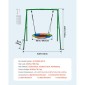 Σετ κούνιας VEVOR για πίσω αυλή, 100 εκ. Πιατάκι Swing Seat με Heavy Duty A-Frame Metal Stand, 199,6 kg χωρητικότητα φόρτωσης, Ενισχυμένο με σπειροειδείς άγκυρες εδάφους, Swingset Outdoor για παιδιά, πράσινο και πολύχρωμο