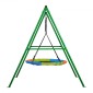Σετ κούνιας VEVOR για πίσω αυλή, 100 εκ. Πιατάκι Swing Seat με Heavy Duty A-Frame Metal Stand, 199,6 kg χωρητικότητα φόρτωσης, Ενισχυμένο με σπειροειδείς άγκυρες εδάφους, Swingset Outdoor για παιδιά, πράσινο και πολύχρωμο