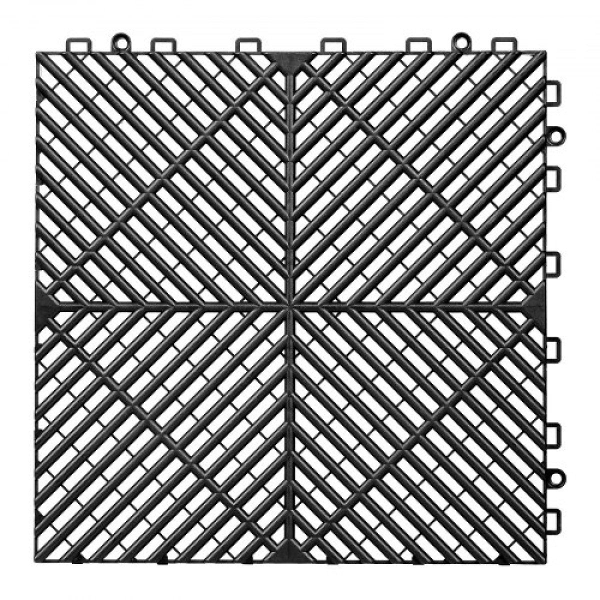 Πλακάκια αποστράγγισης VEVOR Interlocking, 310 x 310 mm, Modular πλακάκια δαπέδου γκαράζ, αντιολισθητικά πλακάκια δαπέδου αποστράγγισης PP, αυτοστραγγιζόμενα, εύκολη τοποθέτηση, για μπάνιο, κουζίνα, πισίνα & εξωτερικό, Μαύρο, 12 Pack