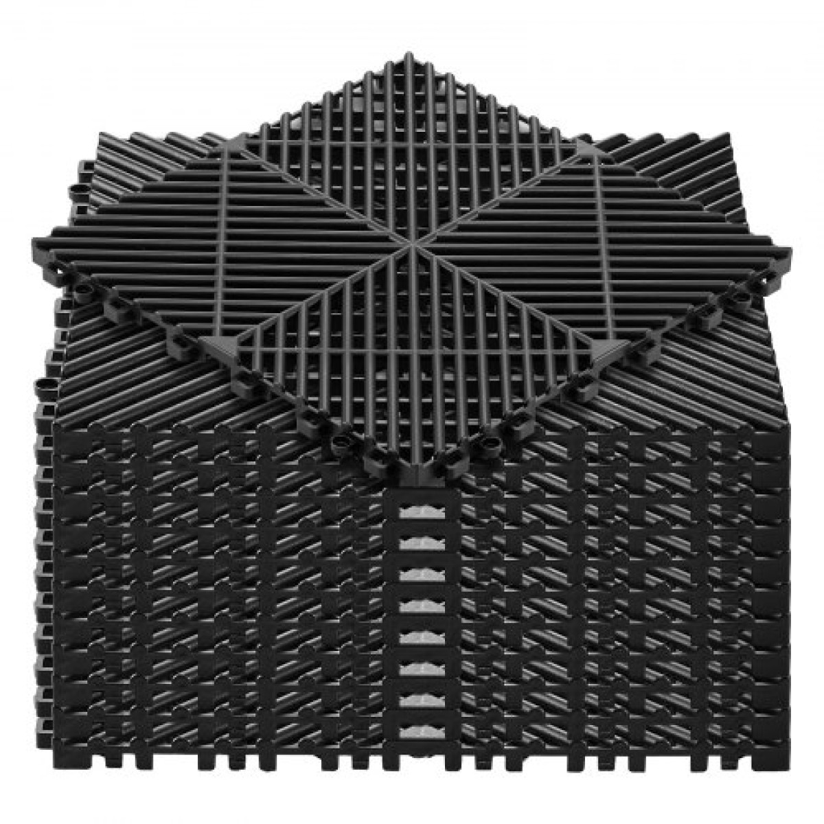 Πλακάκια αποστράγγισης VEVOR Interlocking, 310 x 310 mm, Modular πλακάκια δαπέδου γκαράζ, αντιολισθητικά πλακάκια δαπέδου αποστράγγισης PP, αυτοστραγγιζόμενα, εύκολη τοποθέτηση, για μπάνιο, κουζίνα, πισίνα & εξωτερικό, Μαύρο, 12 Pack
