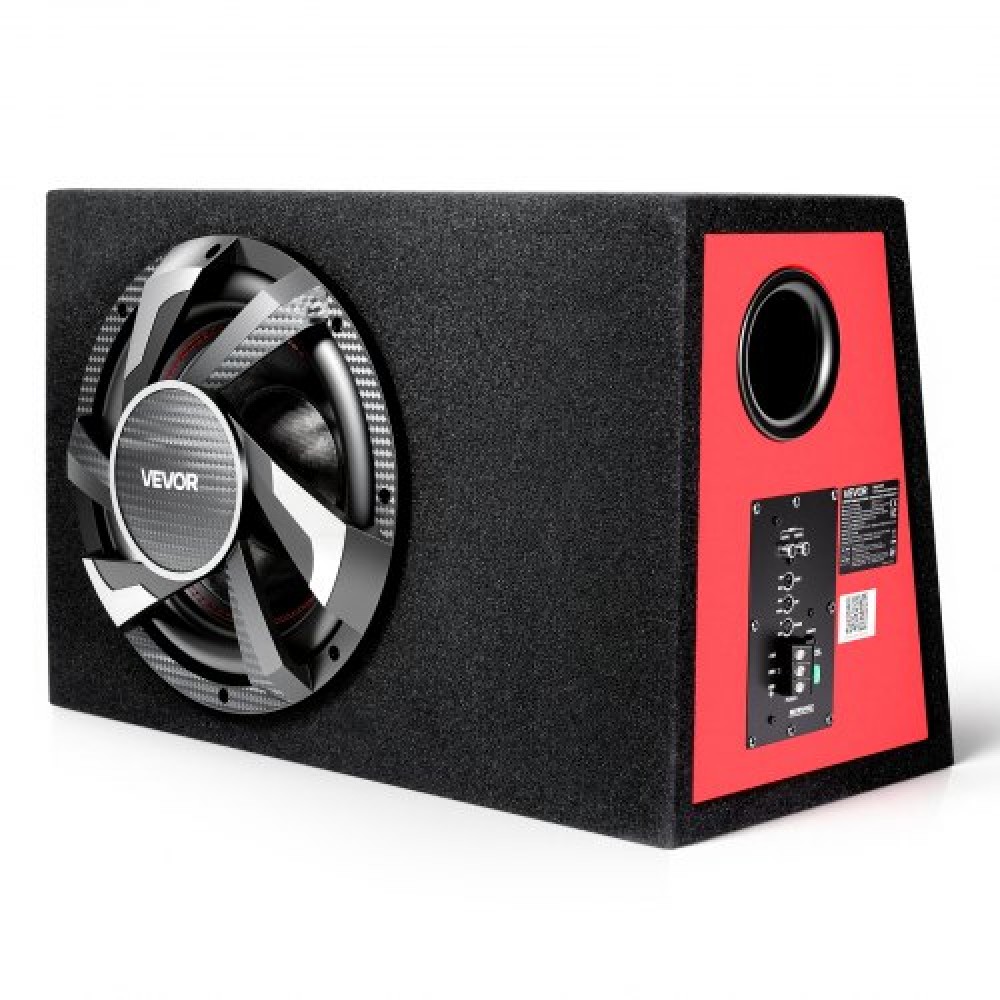 Πακέτο VEVOR Subwoofer Bass, 305mm, 245W RMS, Πλήρες πακέτο υπογούφερ και ενισχυτή αυτοκινήτου, με φορτωμένο περίβλημα, ενσωματωμένο ενισχυτή και κιτ καλωδίωσης, Slim Trapezoid, Compact για συστήματα ήχου αυτοκινήτου