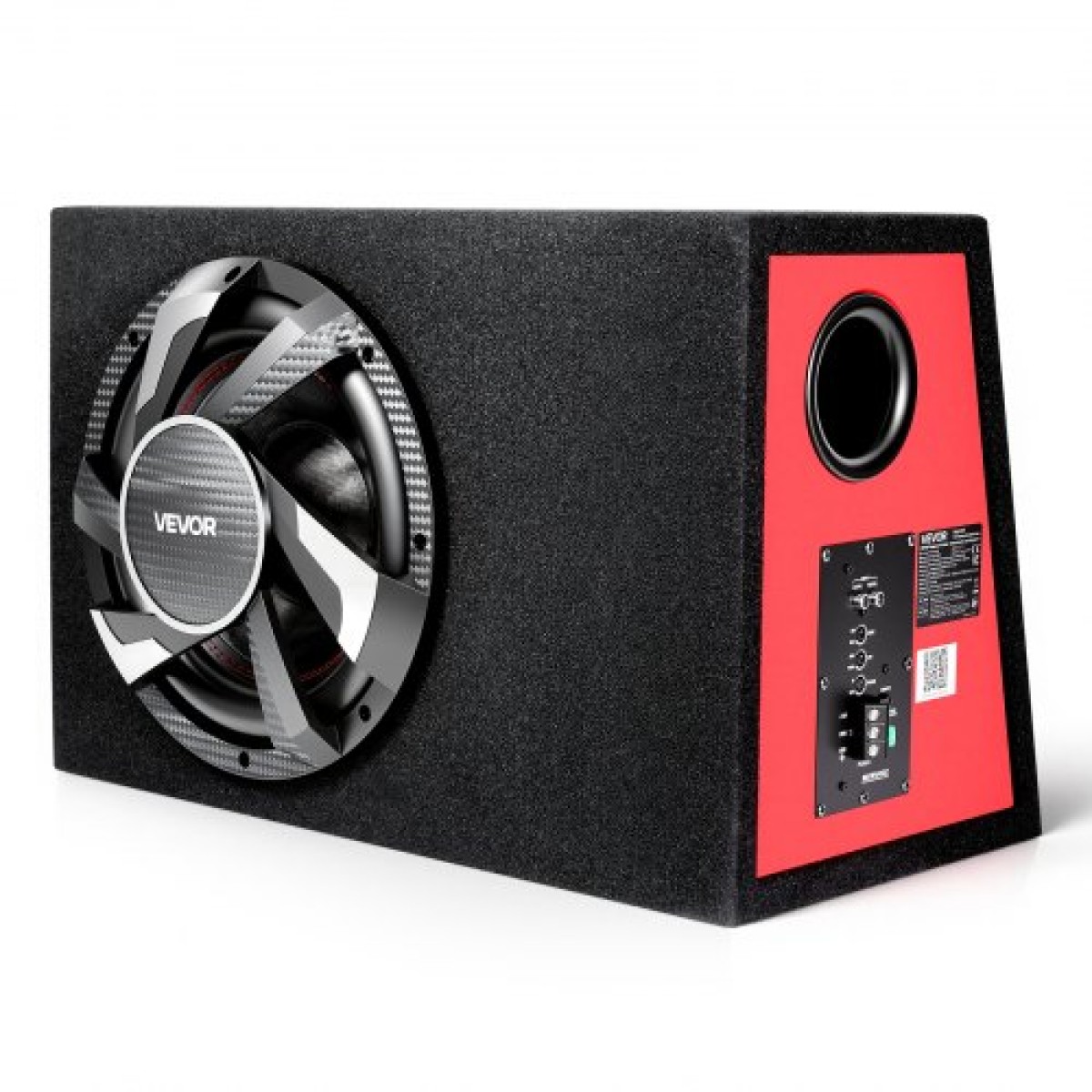 Πακέτο VEVOR Subwoofer Bass, 305mm, 245W RMS, Πλήρες πακέτο υπογούφερ και ενισχυτή αυτοκινήτου, με φορτωμένο περίβλημα, ενσωματωμένο ενισχυτή και κιτ καλωδίωσης, Slim Trapezoid, Compact για συστήματα ήχου αυτοκινήτου