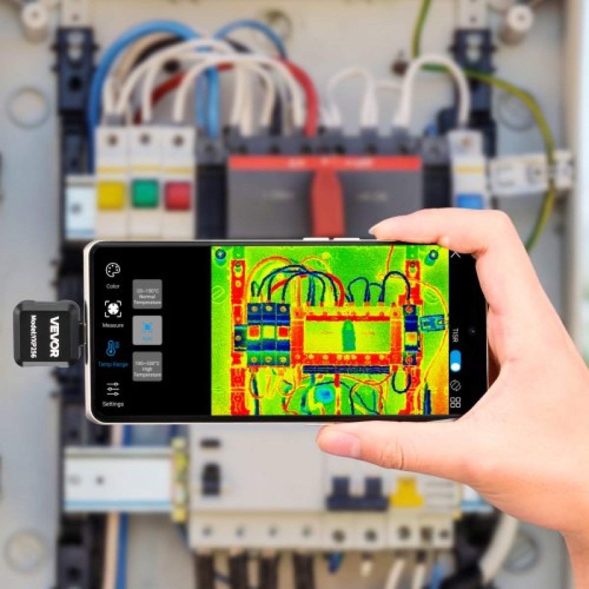 VEVOR Thermal Imaging Camera για Android, 512 x 384 TISR Super Resolution, 25HZ Rate Refresh Rate Infrared Thermal Imager for Smartphone Tablet, 256 x 192 IR Resolution, -20°C to 550°C & 15 Color Palettes