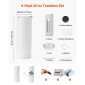 VEVOR Sublimation Tumblers, 4 Pack, 591 mL Skinny Straight Tumblers Χύμα, Ανοξείδωτα κύπελλα εξάχνωσης με καπάκι και καλαμάκια, διπλό μονωμένο κάλυμμα ποτηριού, για εξατομικευμένη προσαρμογή DIY