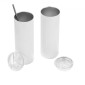 VEVOR Sublimation Tumblers, 4 Pack, 591 mL Skinny Straight Tumblers Χύμα, Ανοξείδωτα κύπελλα εξάχνωσης με καπάκι και καλαμάκια, διπλό μονωμένο κάλυμμα ποτηριού, για εξατομικευμένη προσαρμογή DIY