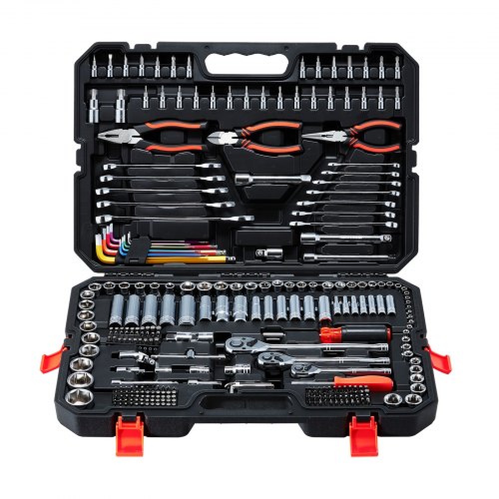 Σετ εργαλείων VEVOR Mechanics, κιτ μηχανικών εργαλείων 314 τεμαχίων, σετ μετρικών υποδοχών, κλειδιά συνδυασμού και καστάνιας, εξάγωνα κλειδιά, μύτες κατσαβιδιού, αξεσουάρ και θήκη αποθήκευσης, για επισκευή αυτοκινήτων και σπιτιού