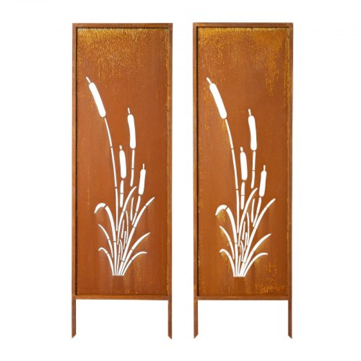 VEVOR Μεταλλική Οθόνη Privacy, 50 x 160 cm Ανεξάρτητος Μοντέρνος φράχτης Privacy, Διαιρέτης κήπου με εκτεταμένους πάσσαλους εδάφους & πλάκα από ανθρακούχο χάλυβα, ανεξάρτητο εξωτερικό διαχωριστικό για κήπο, εσωτερικό