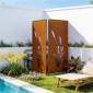VEVOR Μεταλλική Οθόνη Privacy, 50 x 160 cm Ανεξάρτητος Μοντέρνος φράχτης Privacy, Διαιρέτης κήπου με εκτεταμένους πάσσαλους εδάφους & πλάκα από ανθρακούχο χάλυβα, ανεξάρτητο εξωτερικό διαχωριστικό για κήπο, εσωτερικό