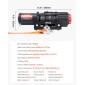 VEVOR 2721 kg Ηλεκτρικό βαρούλκο, βαρούλκο 12V DC ATV/UTV με Φ6 mm x 15 m συνθετικό σχοινί, ασύρματο & ενσύρματο τηλεχειριστήριο, IP55 αδιάβροχο, με πλάκα στήριξης Fairlead για ρυμούλκηση ATV UTV εκτός δρόμου