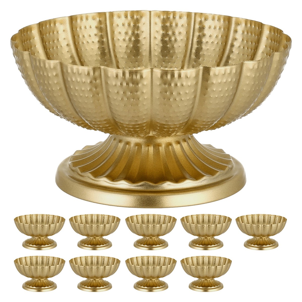 VEVOR 10 ΤΕΜ. Βάζο γάμου με λουλούδια, 12 εκ. ψηλό Mini Flower Table Centralpieces, Μικρό φλοράλ μπολ Διακοσμητικό Εύκολη τοποθέτηση, Βάση πολλαπλών χρήσεων για πάρτι Διακόσμηση σπιτιού, χρυσό