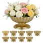 VEVOR 10 ΤΕΜ. Βάζο γάμου με λουλούδια, 12 εκ. ψηλό Mini Flower Table Centralpieces, Μικρό φλοράλ μπολ Διακοσμητικό Εύκολη τοποθέτηση, Βάση πολλαπλών χρήσεων για πάρτι Διακόσμηση σπιτιού, χρυσό