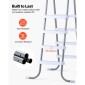 VEVOR Above Ground Pool Ladder, 4-Step Steel A-Frame Swimming Pool Swimming Swimming Pool 121,9 cm, Χωρητικότητα 136 kg Σκαλοπάτια εισόδου/εξόδου με ασφαλές αντιολισθητικό, ανθεκτικό φαρδύ σκαλοπάτι, εύκολη εγκατάσταση, γκρι & λευκό