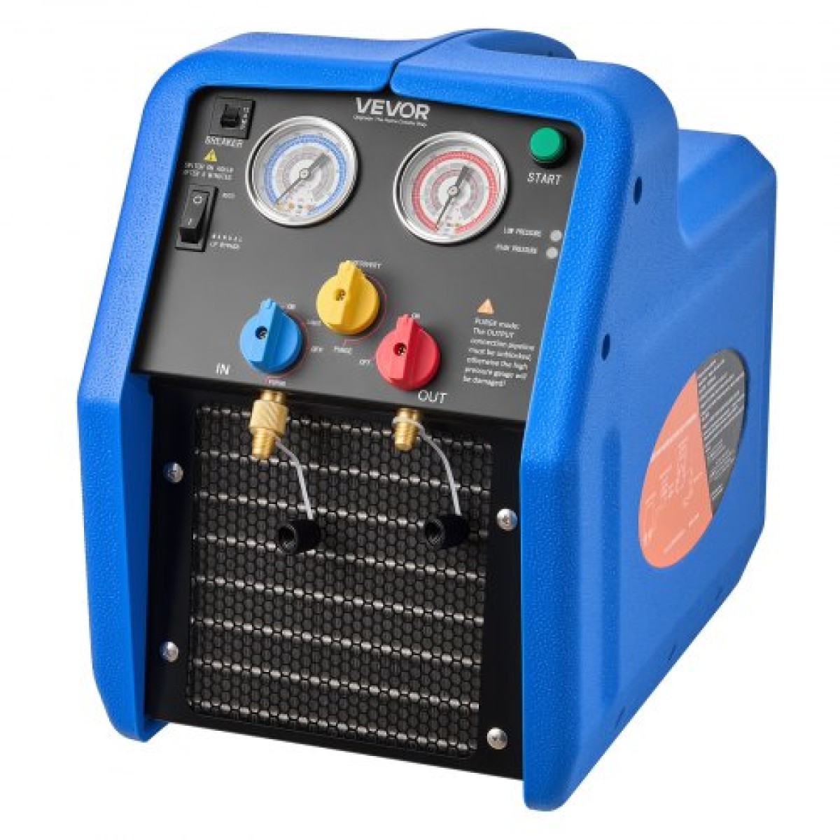 Φορητό μηχάνημα ανάκτησης ψυκτικού VEVOR, 1 HP 220V 50Hz Dual Cylinder AC Recovery Machine for Liquid Vapor Refrigerant, 1450 RPM Μονάδα Ανακύκλωσης HVAC για αυτοκίνητα και οικιακό κλιματισμό