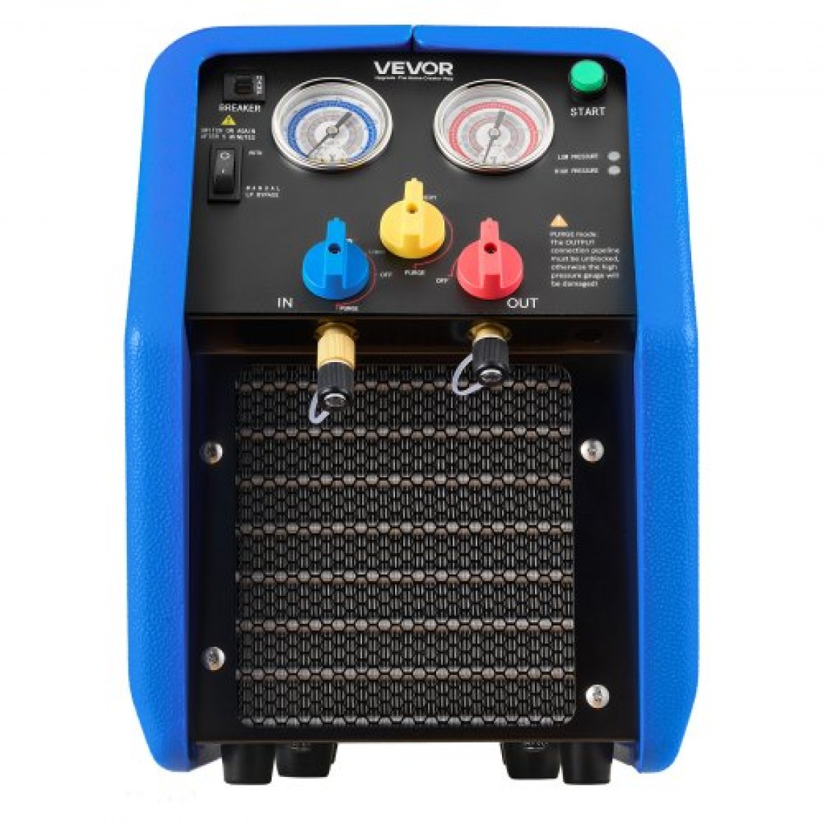 Φορητό μηχάνημα ανάκτησης ψυκτικού VEVOR, 1 HP 220V 50Hz Dual Cylinder AC Recovery Machine for Liquid Vapor Refrigerant, 1450 RPM Μονάδα Ανακύκλωσης HVAC για αυτοκίνητα και οικιακό κλιματισμό