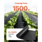 VEVOR Weed Barrier Fabric Heavy Duty, 1,8x76,2m 141,7g Landscape Fabric, Woven Weed Blocker Fabrics, Garden Fabrics Weeds Barrier, Weeds Control Ground Cover, Geotextile Webbing, Gardening Mat, Μαύρο