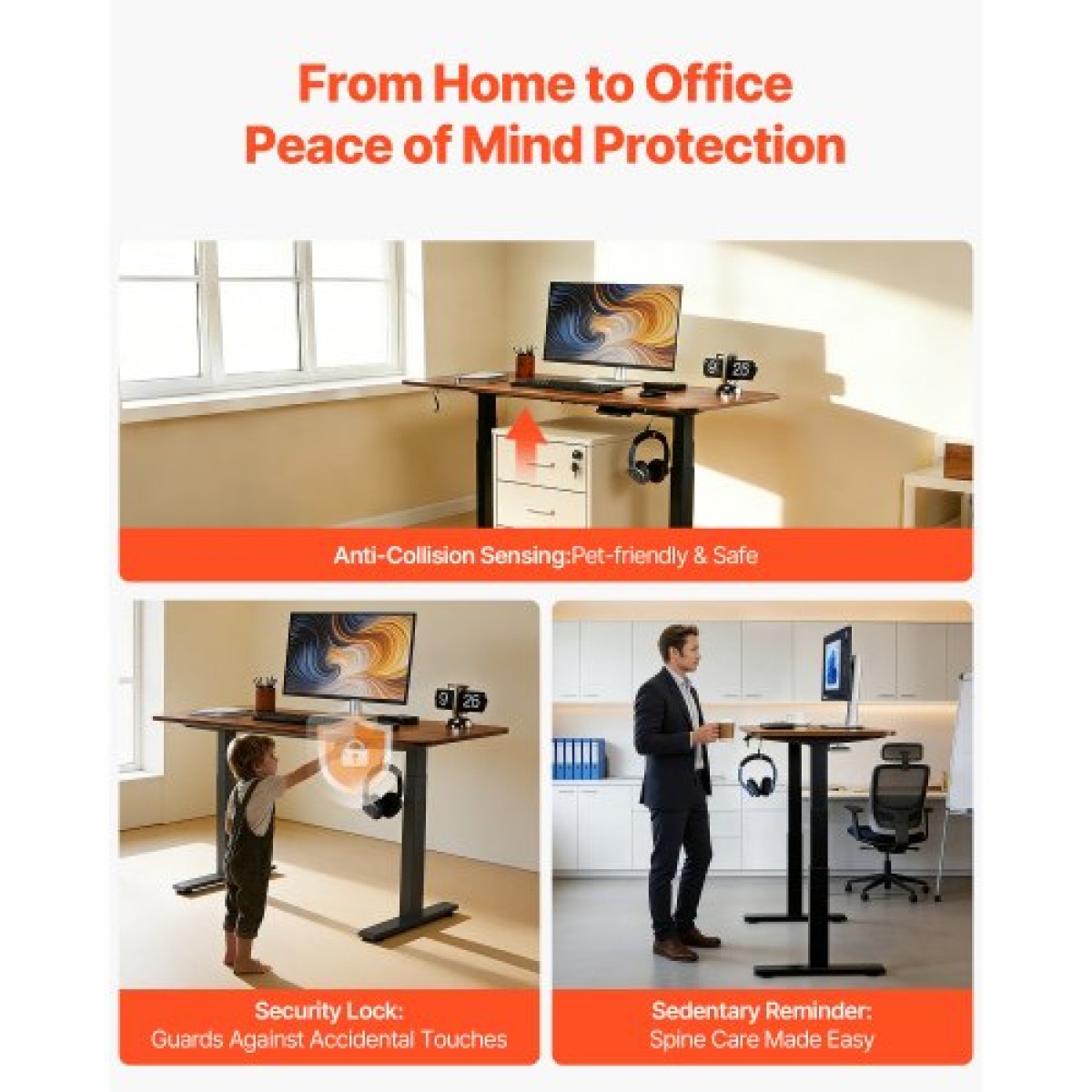 Πλαίσιο VEVOR Standing Desk Σκελετός διπλού κινητήρα, Ηλεκτρικό Ρυθμιζόμενο Μήκος επέκτασης 100-180 cm, 3 Ρυθμίσεις Ύψους Μνήμης Πόδια Τραπέζιου όρθιας στάσης, Επιτραπέζιο Riser Sit to Stand για Office Home Base Worksation, Μαύρο