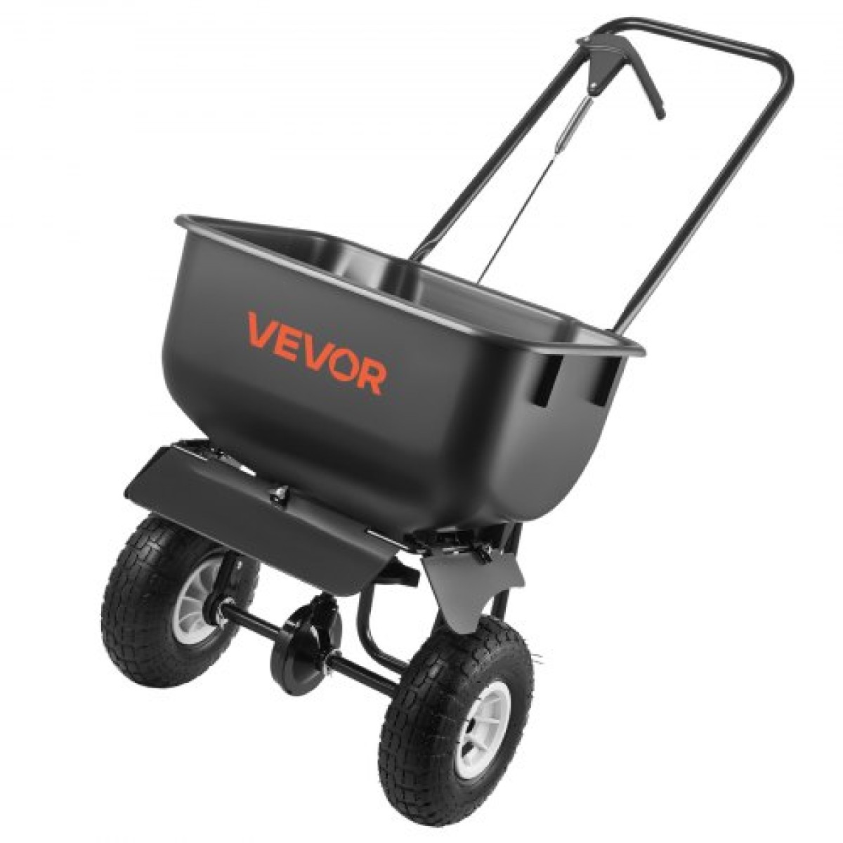 VEVOR Push Lawn Spreader, 3,6m Spreading Width, Broadcast Spreader με χωρητικότητα 36,3kg & 10 in All-Terrain ελαστικά, Walk-Behind Garden & Lawn Broadcast Spreaders for Seed Fertilizer, Salt Ice Melt
