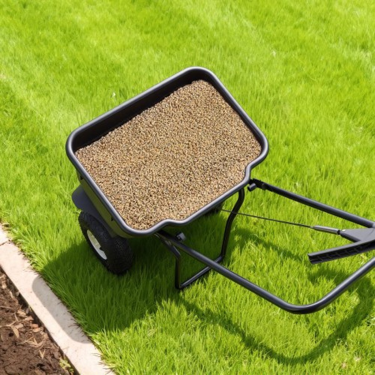 VEVOR Push Lawn Spreader, 3,6m Spreading Width, Broadcast Spreader με χωρητικότητα 36,3kg & 10 in All-Terrain ελαστικά, Walk-Behind Garden & Lawn Broadcast Spreaders for Seed Fertilizer, Salt Ice Melt