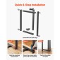 Επιτραπέζια πόδια VEVOR, 740 x 450 mm (Υ x Π) Τετράγωνα Πόδια επίπλων από χάλυβα σχήματος Τ, Αρθρωτή σχεδίαση, Εύκολη συναρμολόγηση, 1000 κιλά Μέγιστο φορτίο Βαρέως, για γραφείο στο σπίτι, τραπέζι φαγητού, πάγκος εργασίας, σετ 2, μαύρο