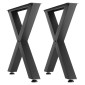 Επιτραπέζια πόδια VEVOR, 750 x 790 mm (Υ x Π) Ατσάλινα πόδια επίπλων, Αρθρωτή σχεδίαση, Εύκολη συναρμολόγηση, 1000 kg Μέγιστο φορτίο Βαρέως, για Γραφείο στο σπίτι, Τραπέζια Μπαρ καφέ, Πάγκος εργασίας, 2 ΤΕΜ., Πλαίσιο X, Μαύρο