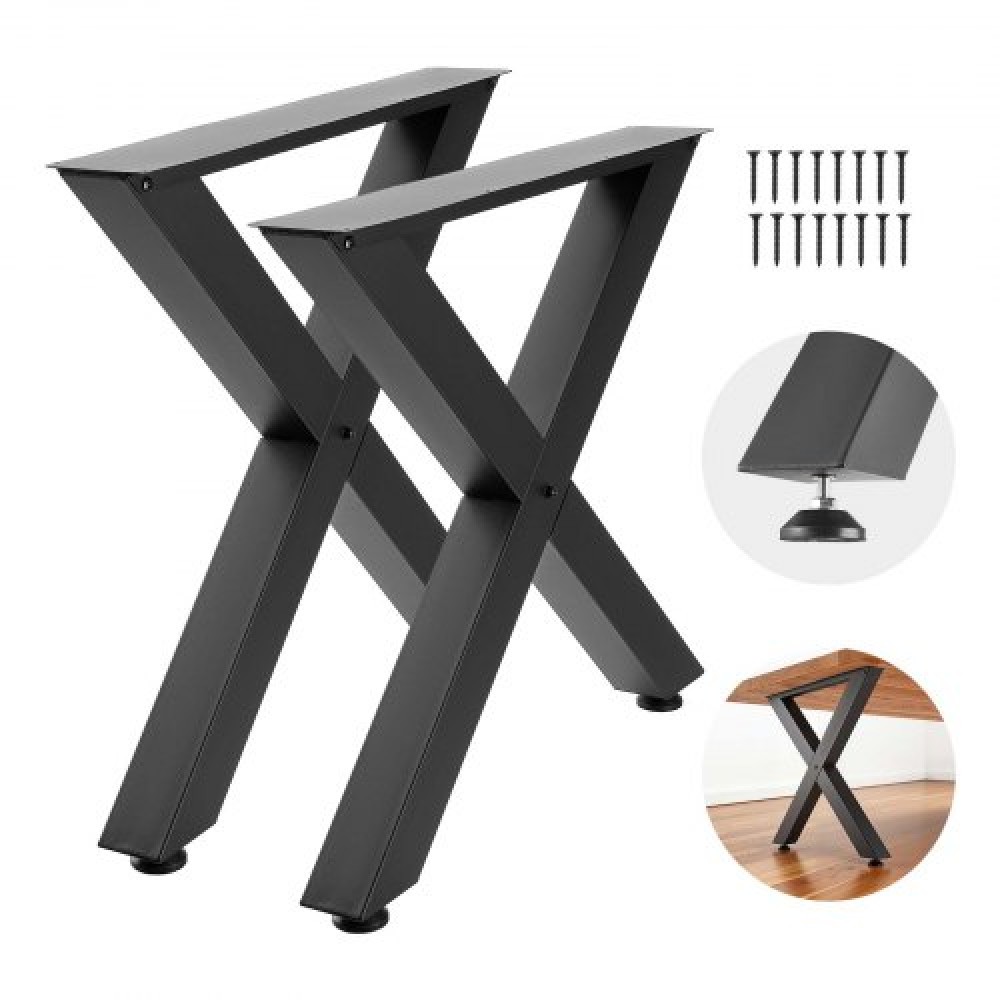 Επιτραπέζια πόδια VEVOR, 750 x 790 mm (Υ x Π) Ατσάλινα πόδια επίπλων, Αρθρωτή σχεδίαση, Εύκολη συναρμολόγηση, 1000 kg Μέγιστο φορτίο Βαρέως, για Γραφείο στο σπίτι, Τραπέζια Μπαρ καφέ, Πάγκος εργασίας, 2 ΤΕΜ., Πλαίσιο X, Μαύρο