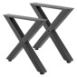 Επιτραπέζια πόδια VEVOR, 750 x 790 mm (Υ x Π) Ατσάλινα πόδια επίπλων, Αρθρωτή σχεδίαση, Εύκολη συναρμολόγηση, 1000 kg Μέγιστο φορτίο Βαρέως, για Γραφείο στο σπίτι, Τραπέζια Μπαρ καφέ, Πάγκος εργασίας, 2 ΤΕΜ., Πλαίσιο X, Μαύρο