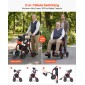 VEVOR 2-σε-1 Rollator Walker & Transport Chair για ηλικιωμένους, Αναδιπλούμενο Rolling Walker Wheelchair, Ελαφρύ Αλουμίνιο Mobility Walking Aid με συμπαγείς τροχούς PU, θήκη για φλιτζάνια και μπαστούνι - Υποστηρίζει 136kg