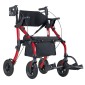 VEVOR 2-σε-1 Rollator Walker & Transport Chair για ηλικιωμένους, Αναδιπλούμενο Rolling Walker Wheelchair, Ελαφρύ Αλουμίνιο Mobility Walking Aid με συμπαγείς τροχούς PU, θήκη για φλιτζάνια και μπαστούνι - Υποστηρίζει 136kg