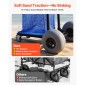 VEVOR Beach Cart with Large Wheels for Sand, 75 kg Load Capacity, Heavy Duty Folding Beach Wagon with 320 mm Balloon Wheels, Storage Bag, 180° Adjustable Handlebar, Dolly for Camping Fishing Garden