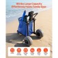 VEVOR Beach Cart with Large Wheels for Sand, 75 kg Load Capacity, Heavy Duty Folding Beach Wagon with 320 mm Balloon Wheels, Storage Bag, 180° Adjustable Handlebar, Dolly for Camping Fishing Garden