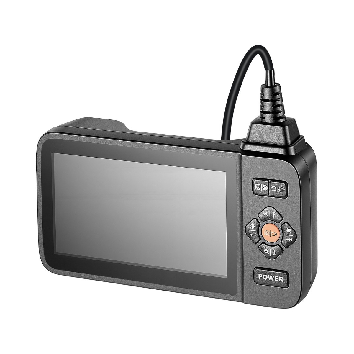 VEVOR Triple Lens Endoscope with Light, 4,5" HD IPS Screen Industrial Borescope Camera, 8 + 2 Lights, 8X Zoom, IP67 Waterproof Inspection Snake Camera για αυτοκίνητα, υδραυλικά (5m άκαμπτο καλώδιο)