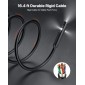 VEVOR Triple Lens Endoscope with Light, 4,5" HD IPS Screen Industrial Borescope Camera, 8 + 2 Lights, 8X Zoom, IP67 Waterproof Inspection Snake Camera για αυτοκίνητα, υδραυλικά (5m άκαμπτο καλώδιο)