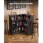 VEVOR Home Bar Unit, Ντουλάπα Wine Bar σε σχήμα L Τραπέζι 4 επιπέδων με ράφια αποθήκευσης, θήκη για ποτήρι κρασιού, μέγιστη χωρητικότητα 136 kg, ντουλάπι Ξύλινων ποτών για Σπίτι, Κουζίνα, Σαλόνι, Παμπ, Υπόγειο, Μαύρο
