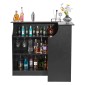 VEVOR Home Bar Unit, Ντουλάπα Wine Bar σε σχήμα L Τραπέζι 4 επιπέδων με ράφια αποθήκευσης, θήκη για ποτήρι κρασιού, μέγιστη χωρητικότητα 136 kg, ντουλάπι Ξύλινων ποτών για Σπίτι, Κουζίνα, Σαλόνι, Παμπ, Υπόγειο, Μαύρο