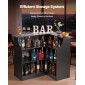 VEVOR Home Bar Unit, Ντουλάπα Wine Bar σε σχήμα L Τραπέζι 4 επιπέδων με ράφια αποθήκευσης, θήκη για ποτήρι κρασιού, μέγιστη χωρητικότητα 136 kg, ντουλάπι Ξύλινων ποτών για Σπίτι, Κουζίνα, Σαλόνι, Παμπ, Υπόγειο, Μαύρο