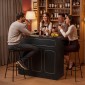 VEVOR Home Bar Unit, Ντουλάπα Wine Bar σε σχήμα L Τραπέζι 4 επιπέδων με ράφια αποθήκευσης, θήκη για ποτήρι κρασιού, μέγιστη χωρητικότητα 136 kg, ντουλάπι Ξύλινων ποτών για Σπίτι, Κουζίνα, Σαλόνι, Παμπ, Υπόγειο, Μαύρο