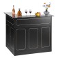 VEVOR Home Bar Unit, Ντουλάπα Wine Bar σε σχήμα L Τραπέζι 4 επιπέδων με ράφια αποθήκευσης, θήκη για ποτήρι κρασιού, μέγιστη χωρητικότητα 136 kg, ντουλάπι Ξύλινων ποτών για Σπίτι, Κουζίνα, Σαλόνι, Παμπ, Υπόγειο, Μαύρο