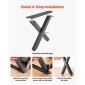 Επιτραπέζια πόδια VEVOR, 750 x 600 mm (Υ x Π) Ατσάλινα πόδια επίπλων, Αρθρωτή σχεδίαση, Εύκολη συναρμολόγηση, 1000 kg Μέγιστο φορτίο βαρέως τύπου, για γραφείο οικιακού γραφείου, τραπέζια καφέ για δείπνο, πάγκος εργασίας, 2 τμχ, πλαίσιο X, μαύρο