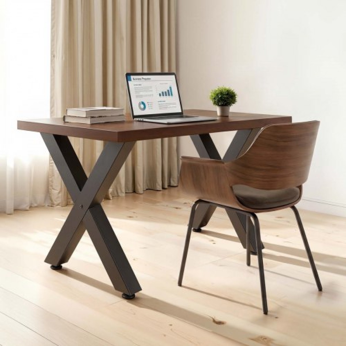 Επιτραπέζια πόδια VEVOR, 750 x 600 mm (Υ x Π) Ατσάλινα πόδια επίπλων, Αρθρωτή σχεδίαση, Εύκολη συναρμολόγηση, 1000 kg Μέγιστο φορτίο βαρέως τύπου, για γραφείο οικιακού γραφείου, τραπέζια καφέ για δείπνο, πάγκος εργασίας, 2 τμχ, πλαίσιο X, μαύρο