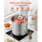 Κατσαρόλα VEVOR από ανοξείδωτο χάλυβα, 19,9 L από ανοξείδωτο ατσάλι με γυάλινο καπάκι, χωρίς PFOA, χωρίς PFAS, συμβατό με εστίες αερίου, επαγωγικές εστίες, ηλεκτρικές εστίες, για σούπες, μαγειρευτά και ζυμαρικά