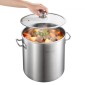 Κατσαρόλα VEVOR από ανοξείδωτο χάλυβα, 19,9 L από ανοξείδωτο ατσάλι με γυάλινο καπάκι, χωρίς PFOA, χωρίς PFAS, συμβατό με εστίες αερίου, επαγωγικές εστίες, ηλεκτρικές εστίες, για σούπες, μαγειρευτά και ζυμαρικά
