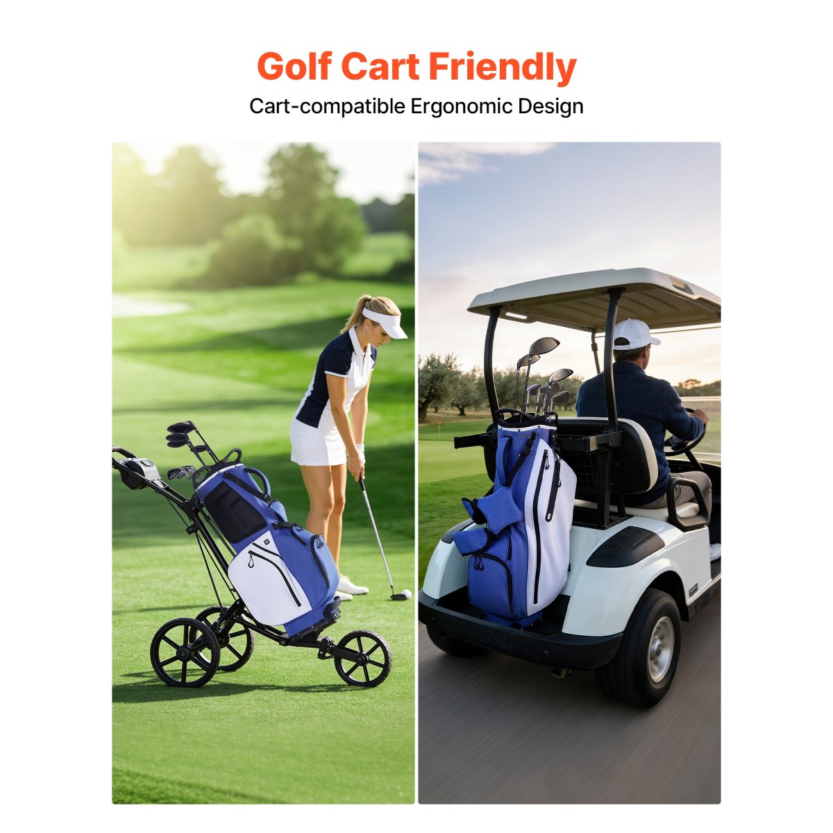 Τσάντα VEVOR Golf Cart, 7 Way Top Divider Organizer, Club Stand Bag με ολόσωμο διαχωριστικό, λαβές, διπλά πόδια στήριξης, τσέπες αποθήκευσης, διπλοί ιμάντες ώμου, κουκούλα βροχής, ελαφρύ για άνδρες και γυναίκες