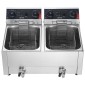 VEVOR Commercial Electric Deep Fryer, Upgrade Dual Tank χωρητικότητας 14 L Oil, 5000W ανοξείδωτη φριτέζα πάγκου με καλάθια & καπάκια, έλεγχος θερμοκρασίας, χρονοδιακόπτης, προστασία υπερθέρμανσης, για εστιατόριο, ασήμι