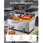 VEVOR Commercial Electric Deep Fryer, Upgrade Dual Tank χωρητικότητας 14 L Oil, 5000W ανοξείδωτη φριτέζα πάγκου με καλάθια & καπάκια, έλεγχος θερμοκρασίας, χρονοδιακόπτης, προστασία υπερθέρμανσης, για εστιατόριο, ασήμι